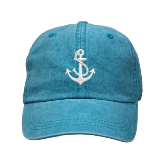 Anchor Embroidered Baseball Hat Nautical Coastal Cap for Men Women #M190VL-ANCHOR - Aqua - Baseball Cap - Women’s