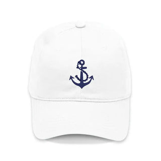 Anchor Embroidered Baseball Hat Nautical Coastal Cap for Men Women #M190VL-ANCHOR - White - Baseball Cap - Women’s