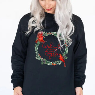 Angels Are Near Cardinal Long Sleeve Shirt Memorial Faith Tee #HPLS-ANG23 - Screen Printed T-Shirt - Women’s