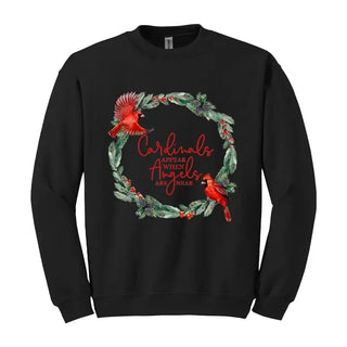 Angels Are Near Cardinal Sweatshirt Memorial Faith Pullover #HPSW-ANG23 - Black / Small - Graphic Sweatshirt - Women’s