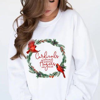 Angels Are Near Cardinal Sweatshirt Memorial Faith Pullover #HPSW-ANG23 - Graphic Sweatshirt - Women’s