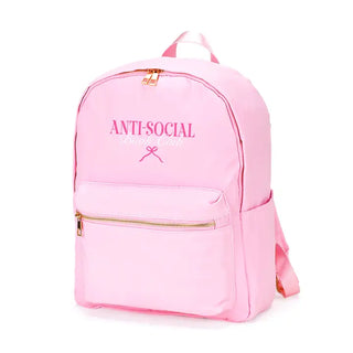 Anti-Social Book Club Charlie Backpack Reader Travel School Book Bag #M364VL-MINT-ASBOW - Pink - Backpack - Women’s
