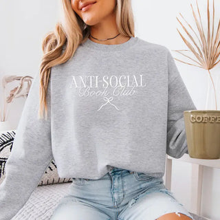Anti-Social Book Club Embroidered Sweatshirt #MSW-ASHLG-ASBOW - Sweatshirt - Women’s
