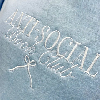 Anti-Social Book Club Embroidered Sweatshirt #MSW-ASHLG-ASBOW - Sweatshirt - Women’s