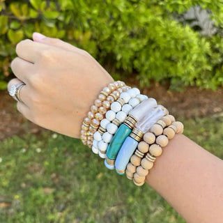 Aqua & Gold Bracelet Bar 12 pc Set #JPACK-6945-AQ - Jewelry Set
