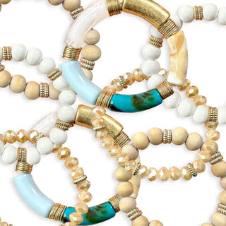 Aqua & Gold Bracelet Bar 12 pc Set #JPACK-6945-AQ - Jewelry Set