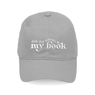 Ask Me About My Book Hat Embroidered Reader Baseball Cap Unisex #M190VL-ASKME - Grey - Baseball Cap - Women’s