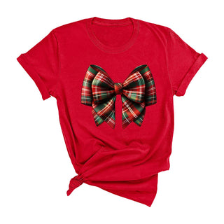 Tartan Bow T-Shirt #HPTS-REDSM-TNBOW