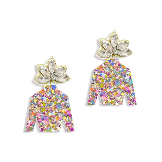 Multi Glitter Jockey Earrings #ACE-489CRY-JOCKEY-MLTGLT