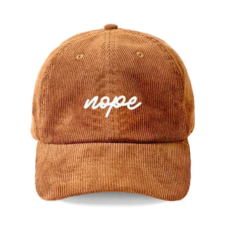 Nope Black Corduroy Cap #M193VL-CORD-NOPE