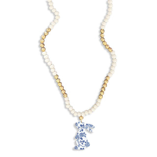 Blue Floral Bunny Tori Necklace #ACN-100-PR-BLUFLR
