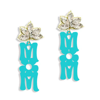 Crystal Mom Earrings #ACE-489CRY-MOM-AQ