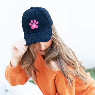 Heart Paw Corduroy Cap #M193VL-PAWH