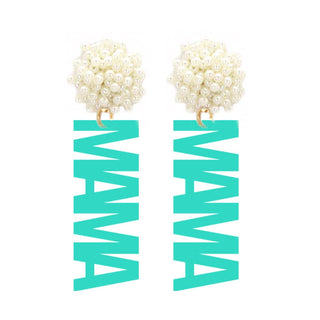 Mint Acrylic Mama Earrings #ACE-491PRL-MAMA-MINT