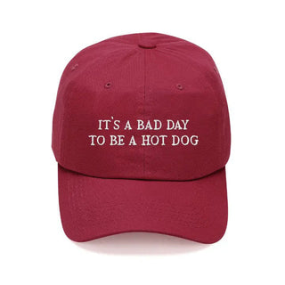 Bad Day to Be a Hot Dog Funny Embroidered Baseball Game Day Hat #M190-HD25 - Baseball Cap - Women’s