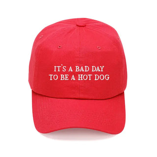 Bad Day to Be a Hot Dog Funny Embroidered Baseball Game Day Hat #M190-HD25 - Baseball Cap - Women’s