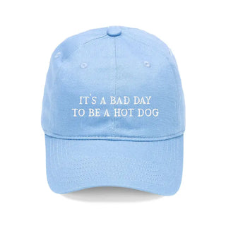 Bad Day to Be a Hot Dog Light Blue Funny Embroidered Cotton Baseball Cap #M190VL-HD25-LTBLU - Baseball Cap - Women’s