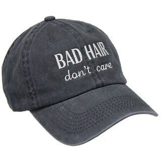 Bad Hair Don’t Care Gray Washed Baseball Cap Vintage Distressed Hat #M21682-BADHAIR-GY - Baseball Cap - Women’s