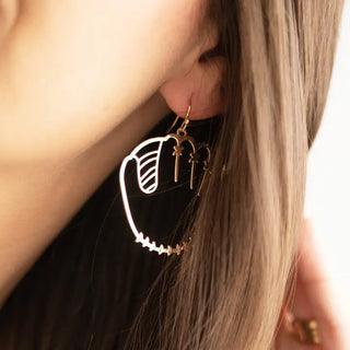 Ballpark Baseball Earrings #VLJE2781-MITT - Dangle Earrings