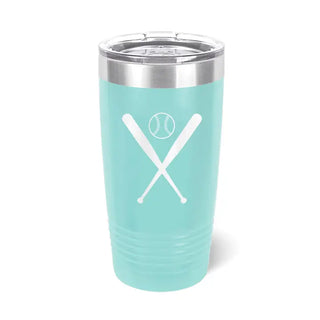 Baseball Bats Tumbler Teal 20oz Insulated Cup Baseball Player Gift #TWB20-BBAT23-TEAL - Insulated Mug/Tumbler