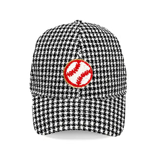 Baseball Glitter Patch Hat Sparkle Gameday Cap for Women Girls #L190-PBASE - Houndstooth - Baseball Cap - Women’s