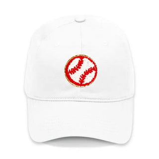 Baseball Glitter Patch Hat Sparkle Gameday Cap for Women Girls #L190-PBASE - White - Baseball Cap - Women’s