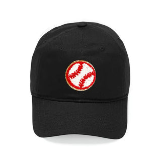 Baseball Glitter Patch Hat Sparkle Gameday Cap for Women Girls #L190-PBASE - Black - Baseball Cap - Women’s