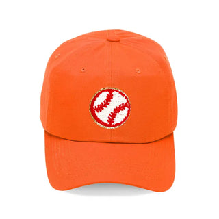 Baseball Glitter Patch Hat Sparkle Gameday Cap for Women Girls #L190-PBASE - Orange - Baseball Cap - Women’s