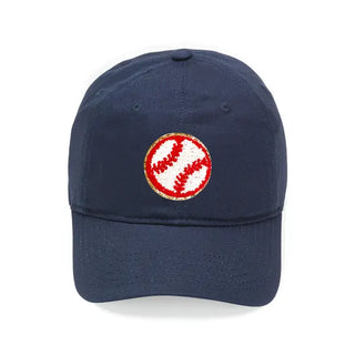 Baseball Glitter Patch Hat Sparkle Gameday Cap for Women Girls #L190-PBASE - Navy - Baseball Cap - Women’s