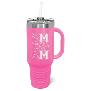 Baseball Mom Travel Mug #TWB40-BASEMOM-PK - Insulated Mug/Tumbler
