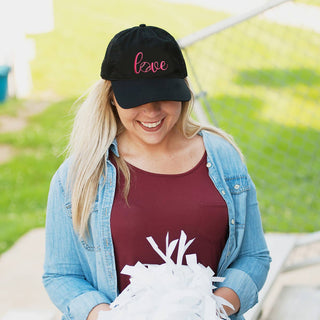 Baseball Softball Love Hat Embroidered Game Day Cap for Women #M190VL-BALLLOVE - Baseball Cap - Women’s