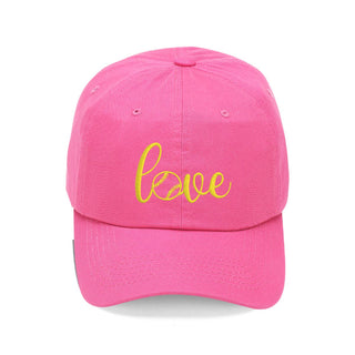 Baseball Softball Love Hat Embroidered Game Day Cap for Women #M190VL-BALLLOVE - Hot Pink - Baseball Cap - Women’s
