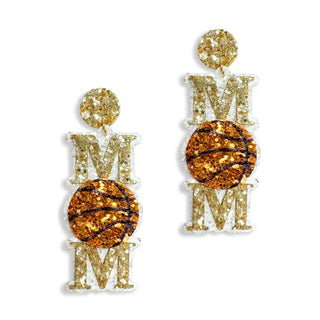 Basketball Mom Earrings #VLJE323-BASKMOM - Dangle Earrings