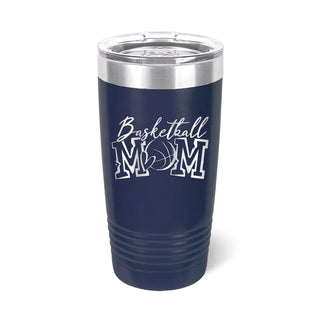 Basketball Mom Tumbler 20oz Insulated Cup Sports Mom Game Day Gift #TWB20-BASKMOM23-BLK - Navy - Insulated Mug/Tumbler