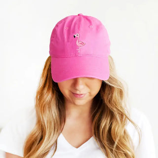 Flamingo Embroidered Cap #M190VL-AQ-FLAM23