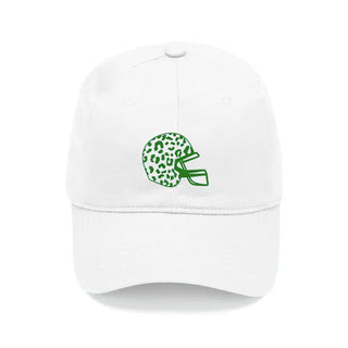 White Cap with Green Leopard Helmet #M190VL-WHT-LHGRN