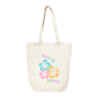Beach Bum Large Canvas Tote Coastal Beach Travel Shopping Everyday Bag #HPT2518-BBUM - Tote Bag - Women’s