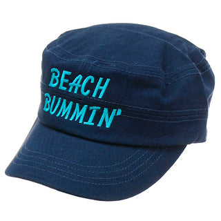 Beach Bummin Embroidered Cadet Cap Coastal Vacation Hat #MCADETU-BUMMIN - Baseball Cap - Unisex