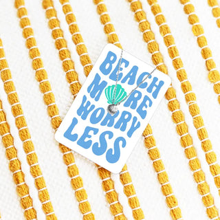 Beach More Keepsake Necklace Card #VLJC-1357SV-BMORE - Pendant/Charm Necklace