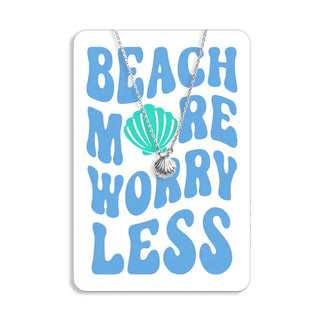 Beach More Keepsake Necklace Card #VLJC-1357SV-BMORE - Pendant/Charm Necklace
