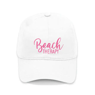 Beach Therapy Embroidered Hat Coastal Baseball Cap for Men Women #M190VL-BLU-BEACHTH - White - Baseball Cap - Women’s