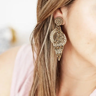 Beachy Keen Earrings #VLJ3276-SHELL - Dangle Earrings