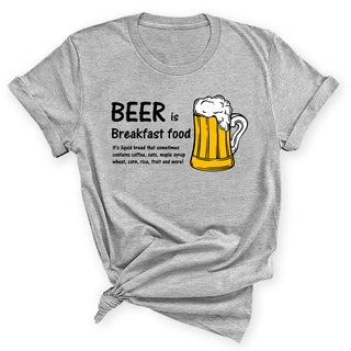 Beer for Breakfast Funny Beer Lover Graphic Shirt Party Tee #HPTS43-BEER - Small / Heather Gray - Screen Printed