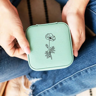 Birth Month Flower Jewelry Case #L2303&L2305-(Month) - Jewelry Box/Organizer