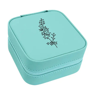 Birth Month Flower Jewelry Case #L2303&L2305-(Month) - July / Teal - Jewelry Box/Organizer