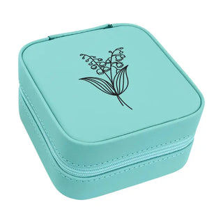 Birth Month Flower Jewelry Case #L2303&L2305-(Month) - May / Teal - Jewelry Box/Organizer