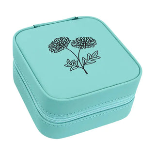 Birth Month Flower Jewelry Case #L2303&L2305-(Month) - November / Teal - Jewelry Box/Organizer