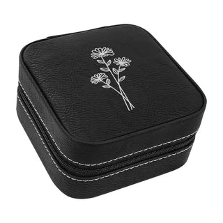 Birth Month Flower Jewelry Case #L2303&L2305-(Month) - September / Black - Jewelry Box/Organizer