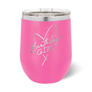 Birthday Girl Tumbler Pink Insulated Cup Birthday Gift for Her #TWB12-BDAYGIRL-PK - 12oz. - Insulated Mug/Tumbler