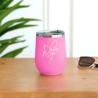 Birthday Girl Tumbler Pink Insulated Cup Birthday Gift for Her #TWB12-BDAYGIRL-PK - Insulated Mug/Tumbler